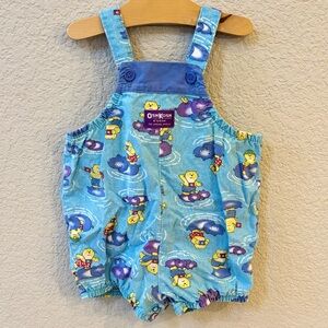 Vintage OshKosh B'gosh Kids Overalls with Cat and Hippo Print